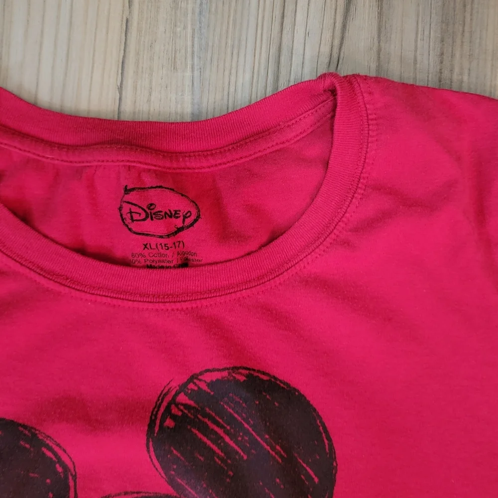 Vintage 90s Disney Mickey Mouse Graphic T-Shirt Size XL 15-17 Red - Picture 6 of 7